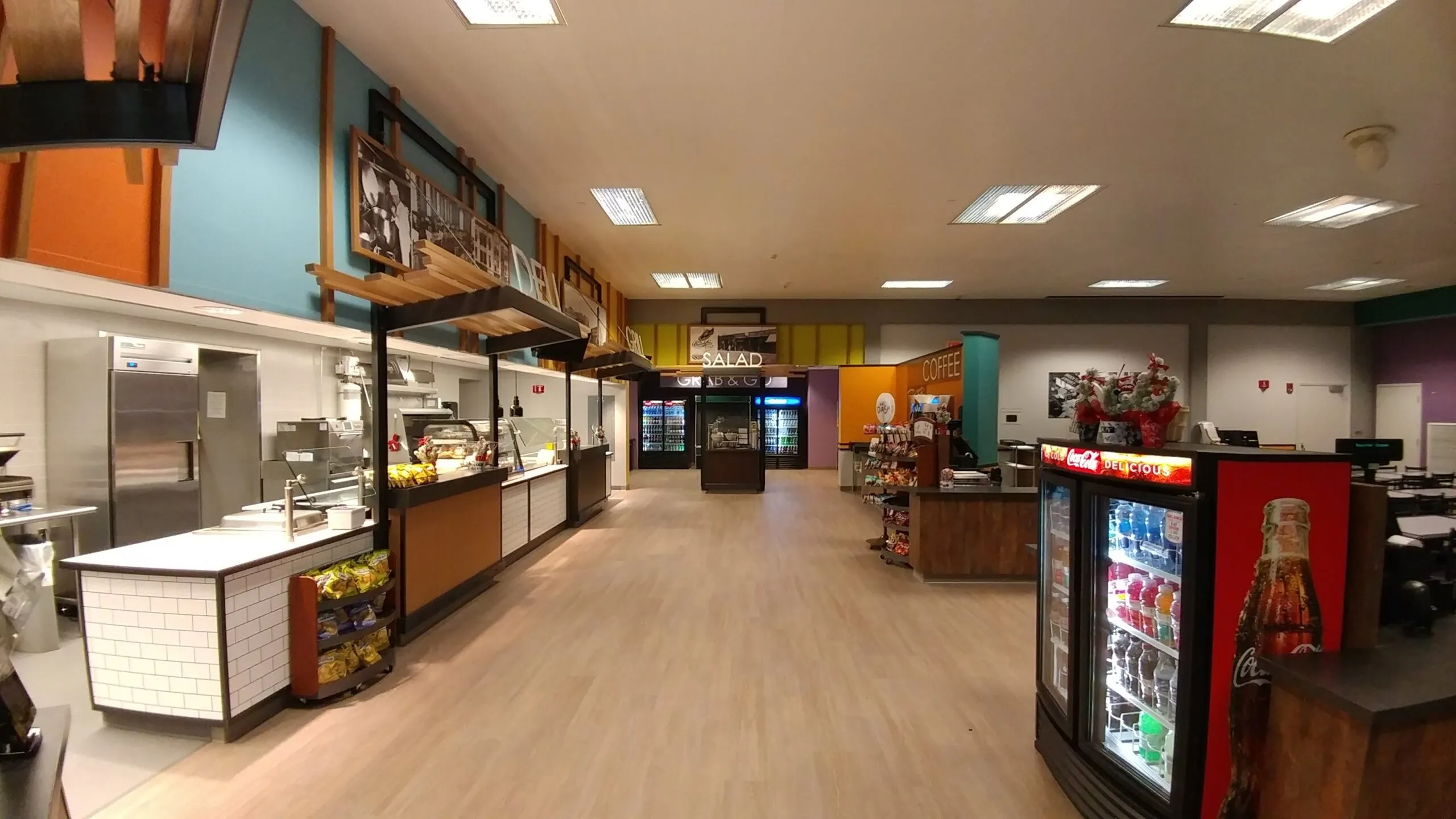 Renovated cafeteria space for a business in Burlington, MA